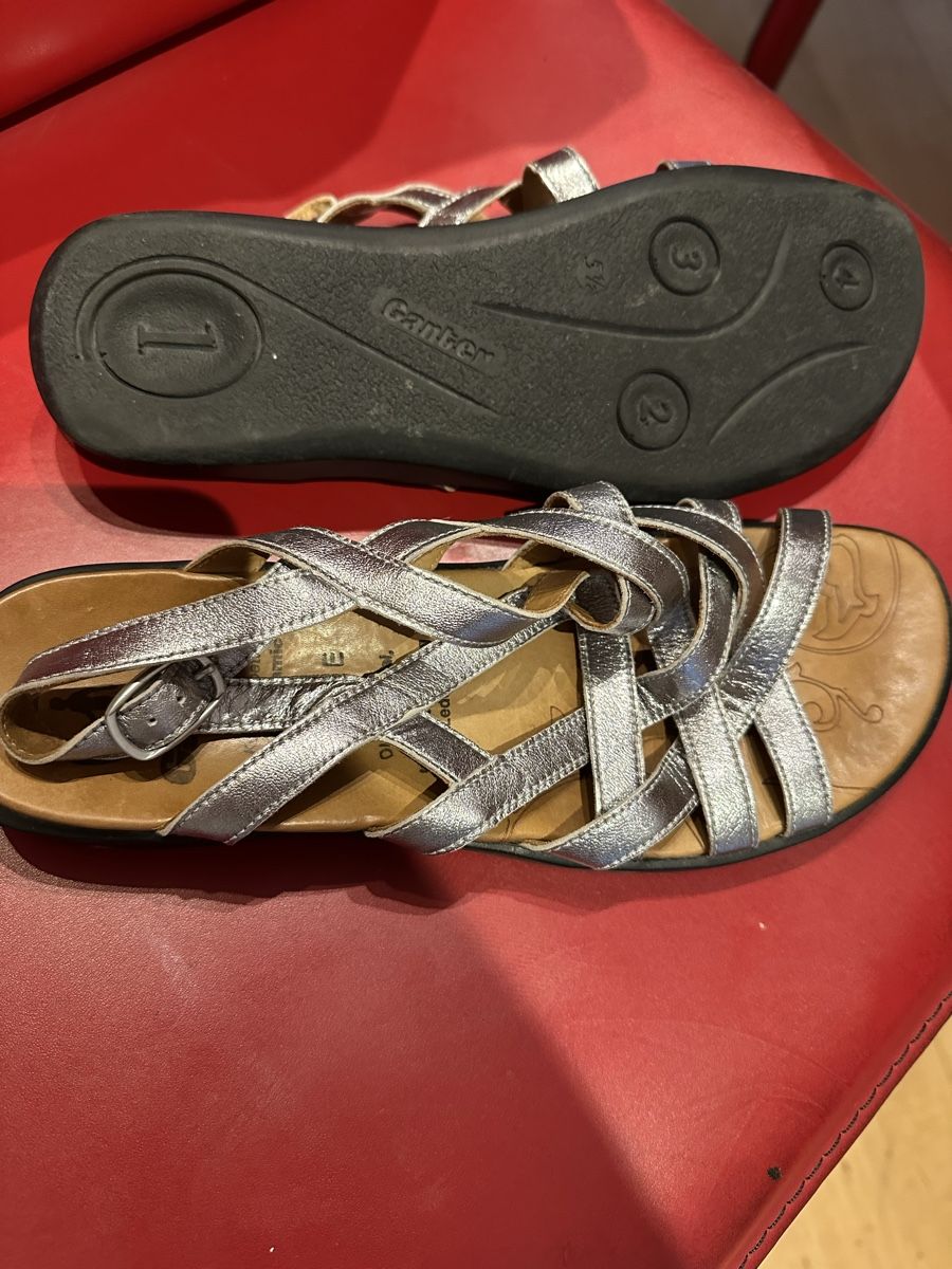Scarpe da donna: Silberne Sandale von Ganter – Usato da Basel venduto da dahlen 1