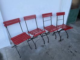 4er Set Jugendstil Gartenstühle Klappstühle 