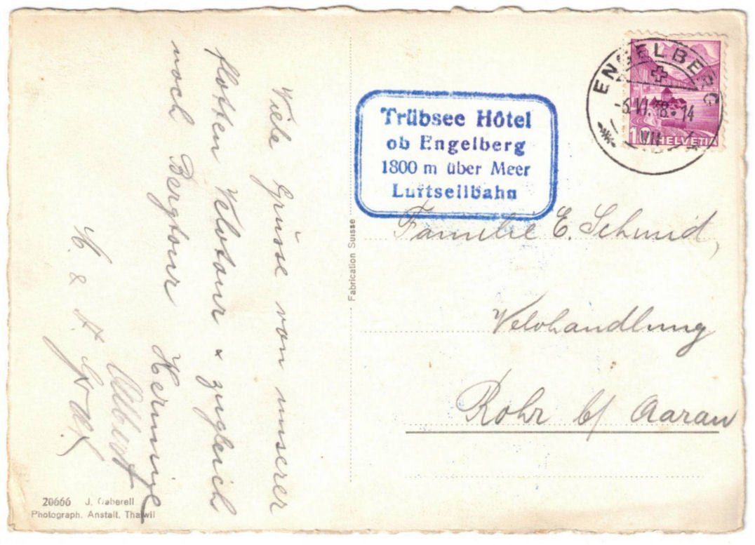 Cartoline postali: Engelberg - Luftseilbahn Gerschnialp--Trübsee – Usato da Binningen venduto da Mountainrider 1