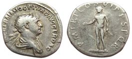 TRAJAN AR Denarius (114-116 AD). Bonus Eventus