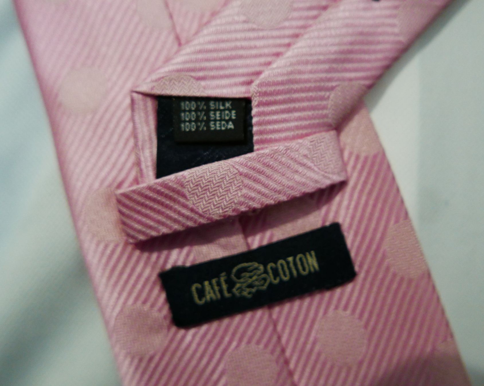 Cravatte: CAFÉ COTON  Cravate 100% soie Tissée Rose – Usato da Nyon venduto da WHTF 2