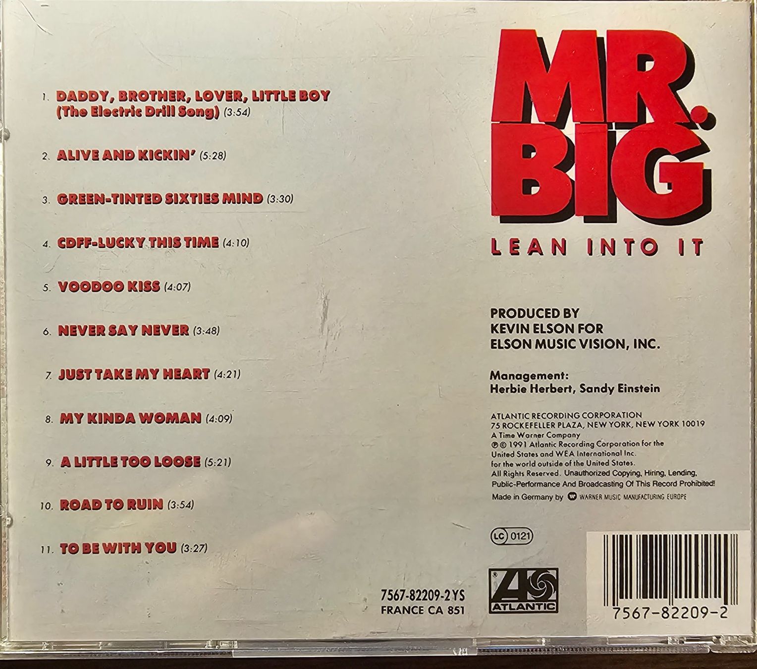 CDs: Mr. Big – Lean Into It – D'occasion à Wahlen b. Laufen par Cg10 1