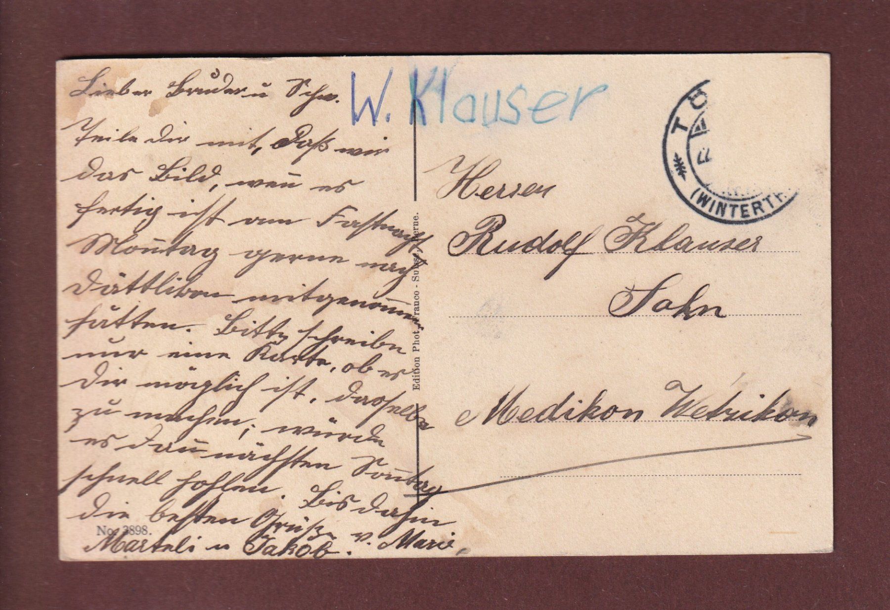 Cartoline postali: WINTERTHUR - Walke-Weiher – Usato da Pully venduto da nicecards 1