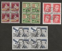 Schweiz Viererblock Pro Juventute 1927 gestempelt