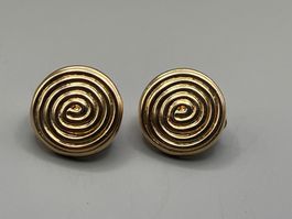 Vintage Ohrclips Spiralen Design vergoldet