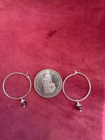 Creolen 925 silber mit granat stein