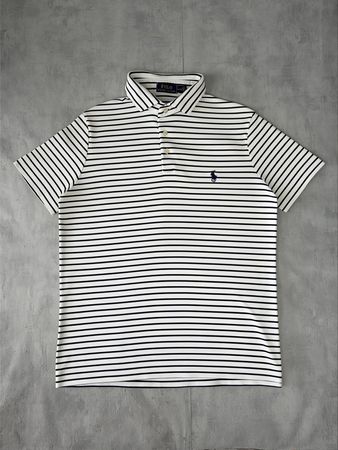 Polo Ralph Lauren blanc Rayé Noir - Taille M
