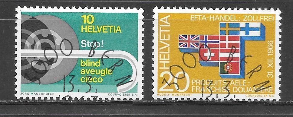 Tutti i francobolli: Serie 446 - 447 ET Halbmondstempel Bern 13.3.1967 – Nuovo (secondo la descrizione) da Olten venduto da clotaldi