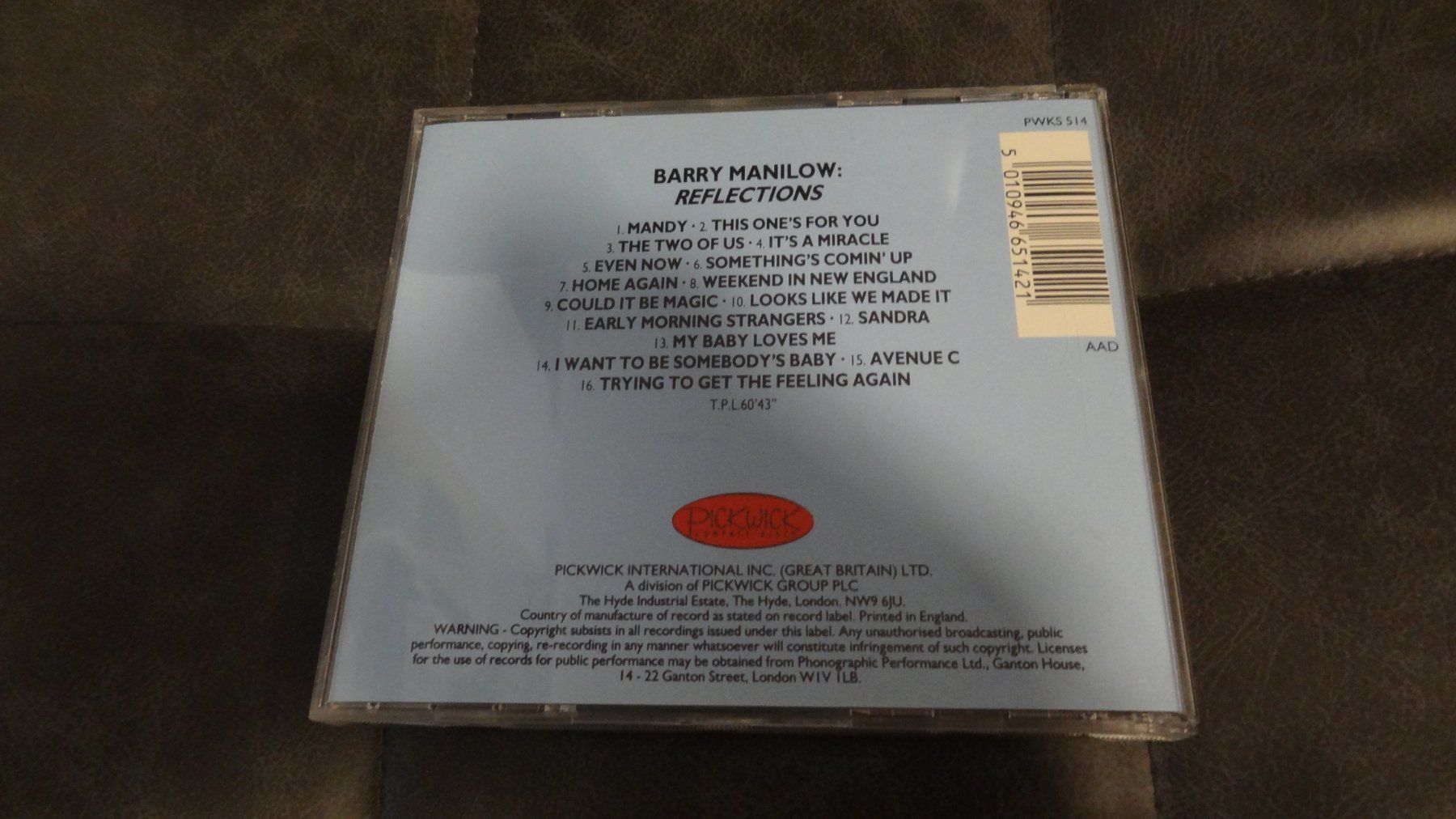 CDs: Barr Manilow - Reflection CD – Gebraucht aus Olten von Disc-Ausverkauf 1
