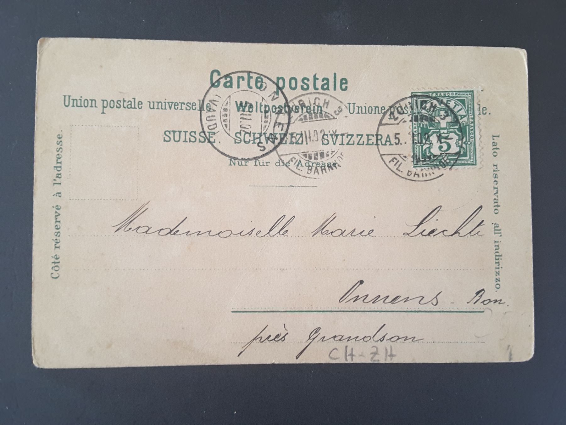 Cartoline postali: AK Kloten , 1902 – Usato da Reichenburg venduto da Pipo-67 1