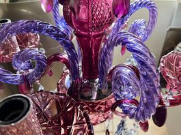 Très beau lustre en verre à pampilles
