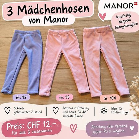 3 Mädchenhosen Manor  Gr. 92 / 98 / 104