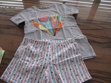 Pyjama mit Love-Print & Shorts, Gr. 128