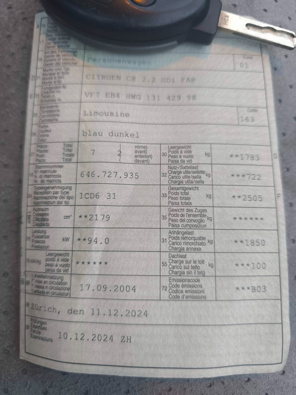 Citroën Automobili: Citroen C8 2.2 HDI mit 7-Plätzen & MFK – Usato da Winterthur venduto da Olaf4weiss 8