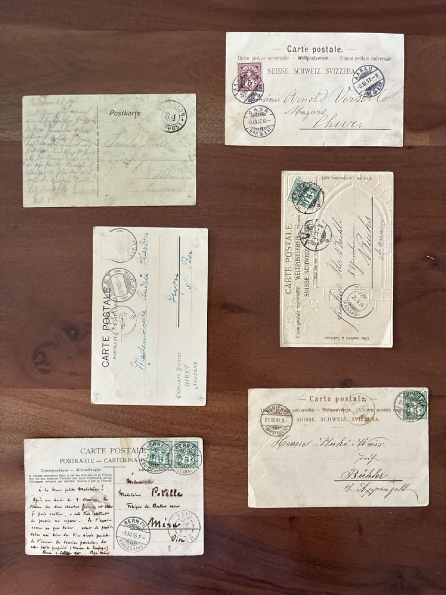 Cartoline postali: 6 Ansichtskarten Schweiz mit Mängel zum retten! – Usato da Oftringen venduto da Cla.vD.74 1
