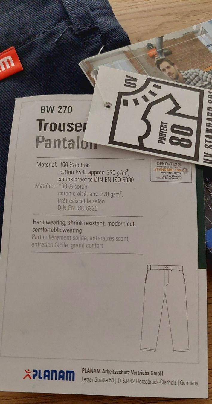 Pantaloni: Neu! Planam Bundhose hydronblau Grösse 56  – Nuovo e nell'imballaggio originale da Zürich venduto da lehmi1 4
