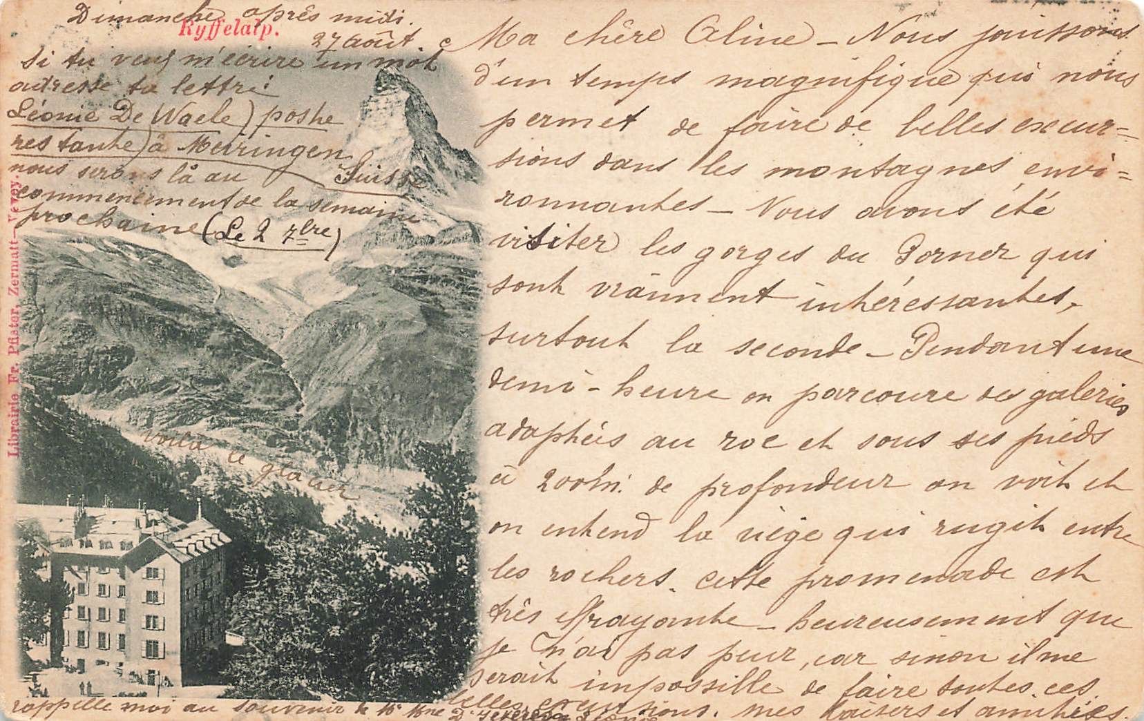 Cartoline postali: Matterhorn VS Gletscher Panorama – Usato da Biasca venduto da Blenio71