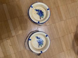 Portacenere ceramica decoro uva set 2 pezzi come nuovo