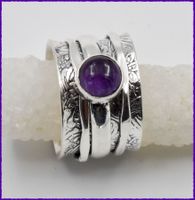 Amethyst Spinning Ring 925 Silber