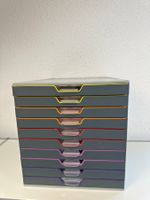 DURABLE VARICOLOR Schubladenbox 10 Fächer A4 grau/multicolor