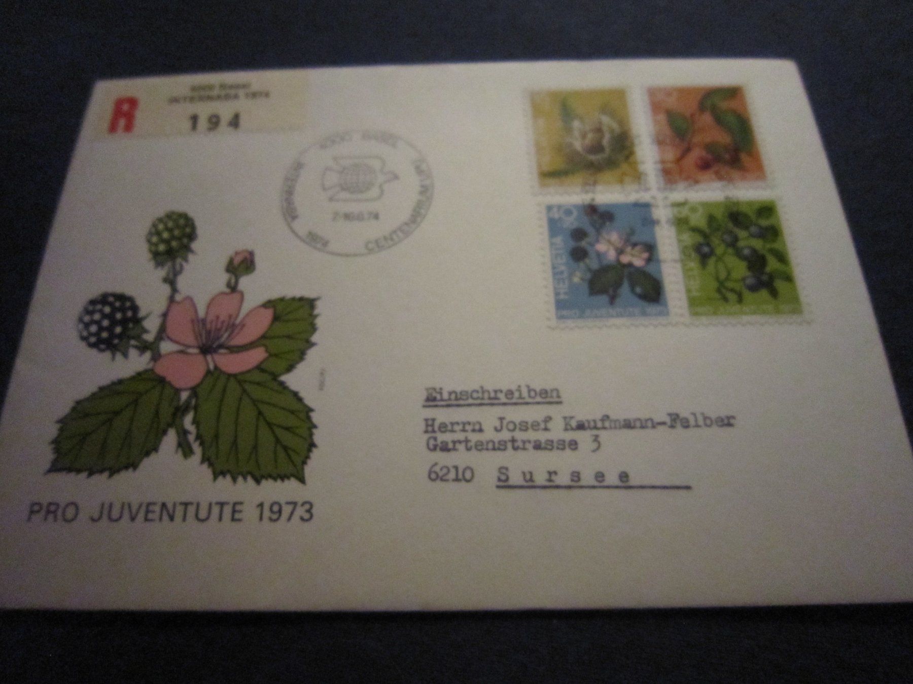 Alle Briefmarken: PJ 1974 FDC und weitere Briefe – Gebraucht aus Gordola von Polentaefung 6