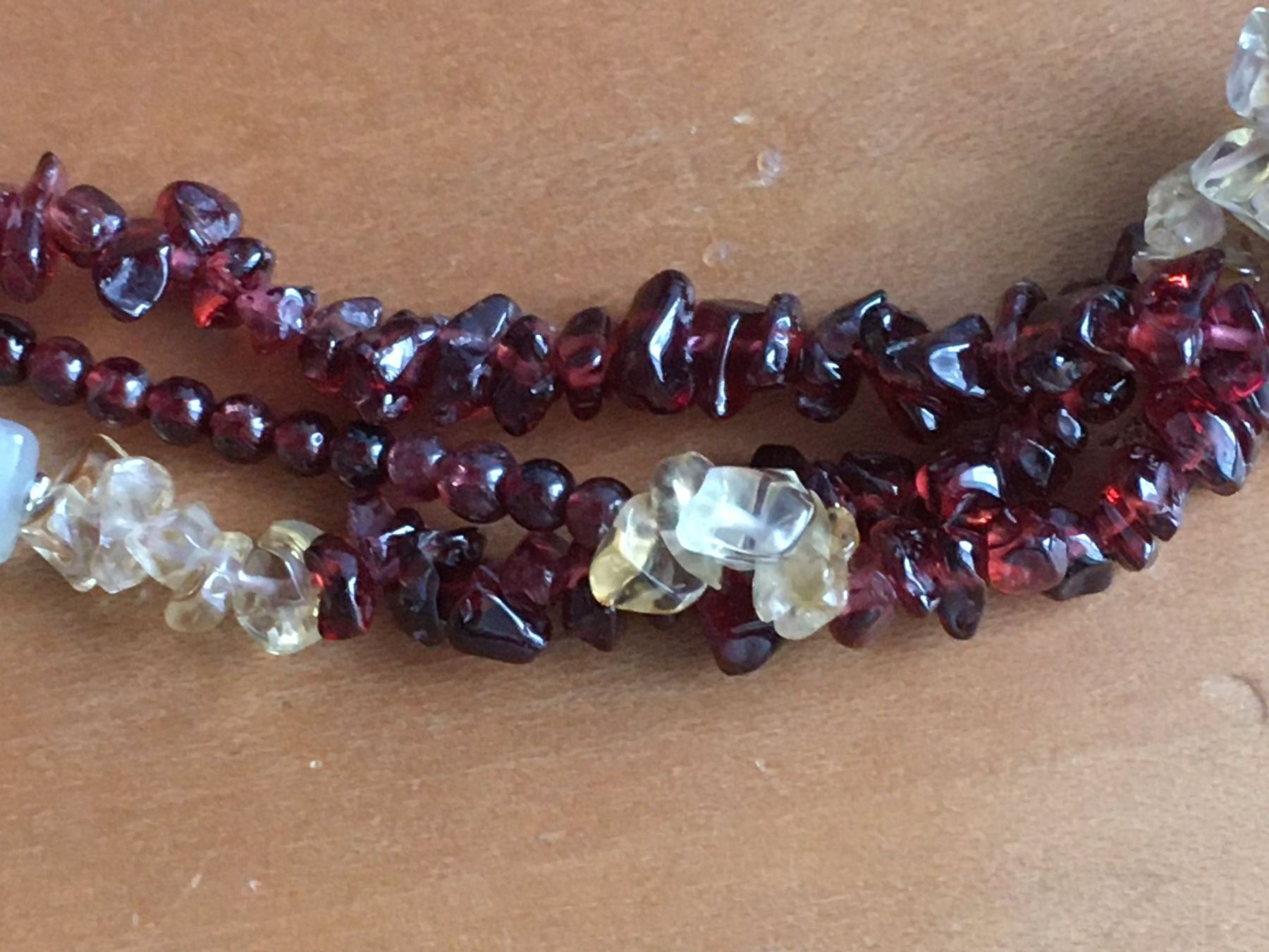 Catenine: Kette mit Granat und Citrin – Nuovo (secondo la descrizione) da Lyss venduto da Punktum01 1