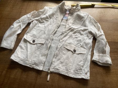 CECIL JACKE ca. Gr.M/L ecrù/weiß-beige LUMBER LEINEN Jacke