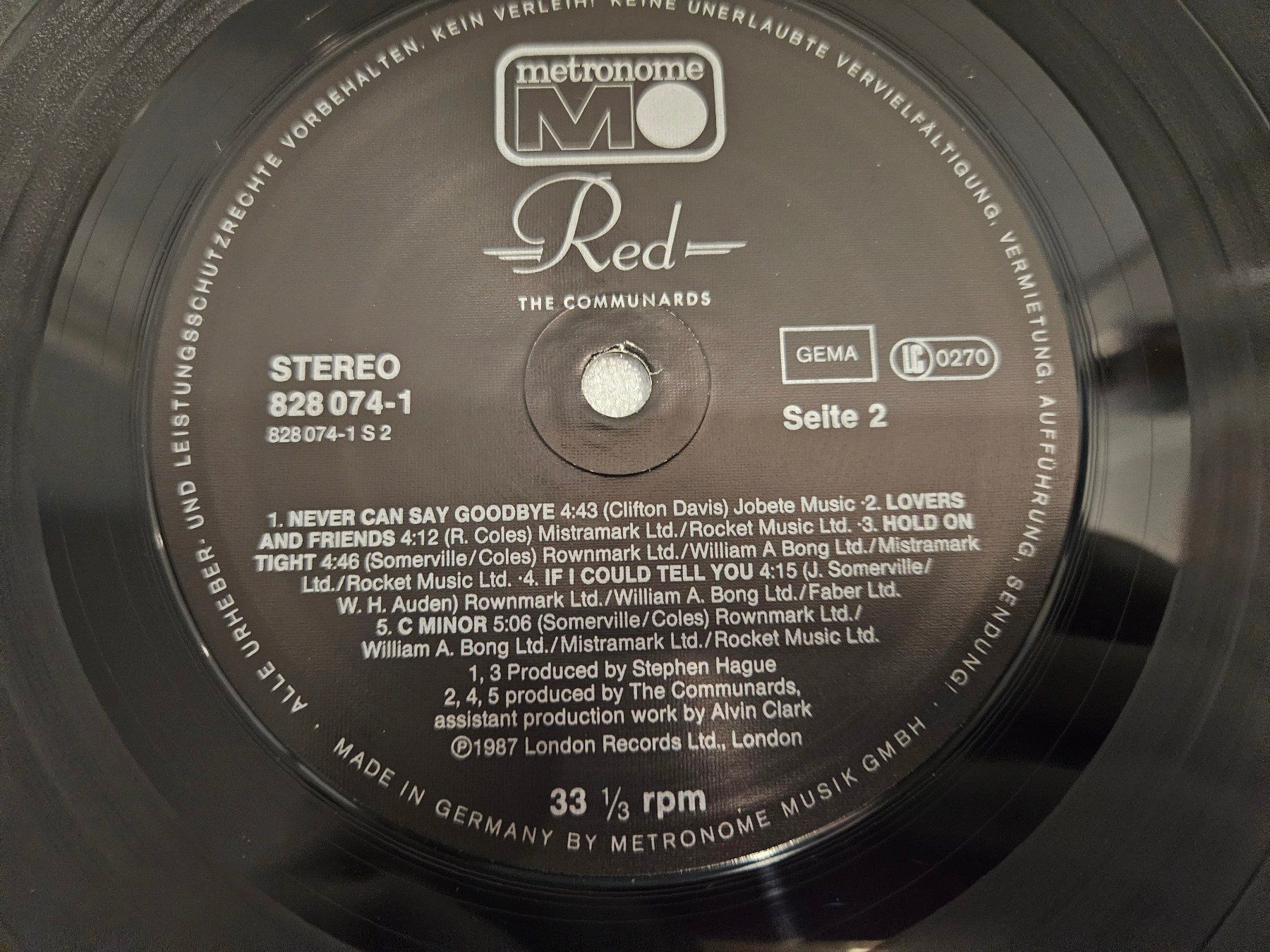 Schallplatten: The Communards – Red (LP, Synth-pop, Disco) – Gebraucht aus Uster von Vinyl-Leidenschaft 6