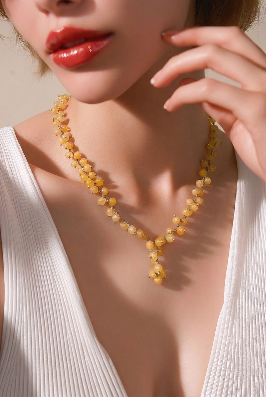 Catenine: Helle Orangen Chalzit Kette NEU – Nuovo e nell'imballaggio originale da Basel venduto da Chili007