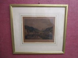 Einsiedeln Org. kol. Stahlstich von Rohbock um 1835