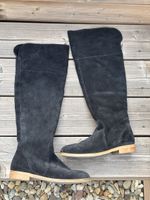 Overkneestiefel Damen Schwarz Wildleder Grösse 38 