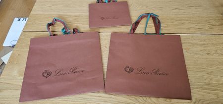 Loro Piana Papiertaschen 3er Set Bordeaux Rot guter Zustand