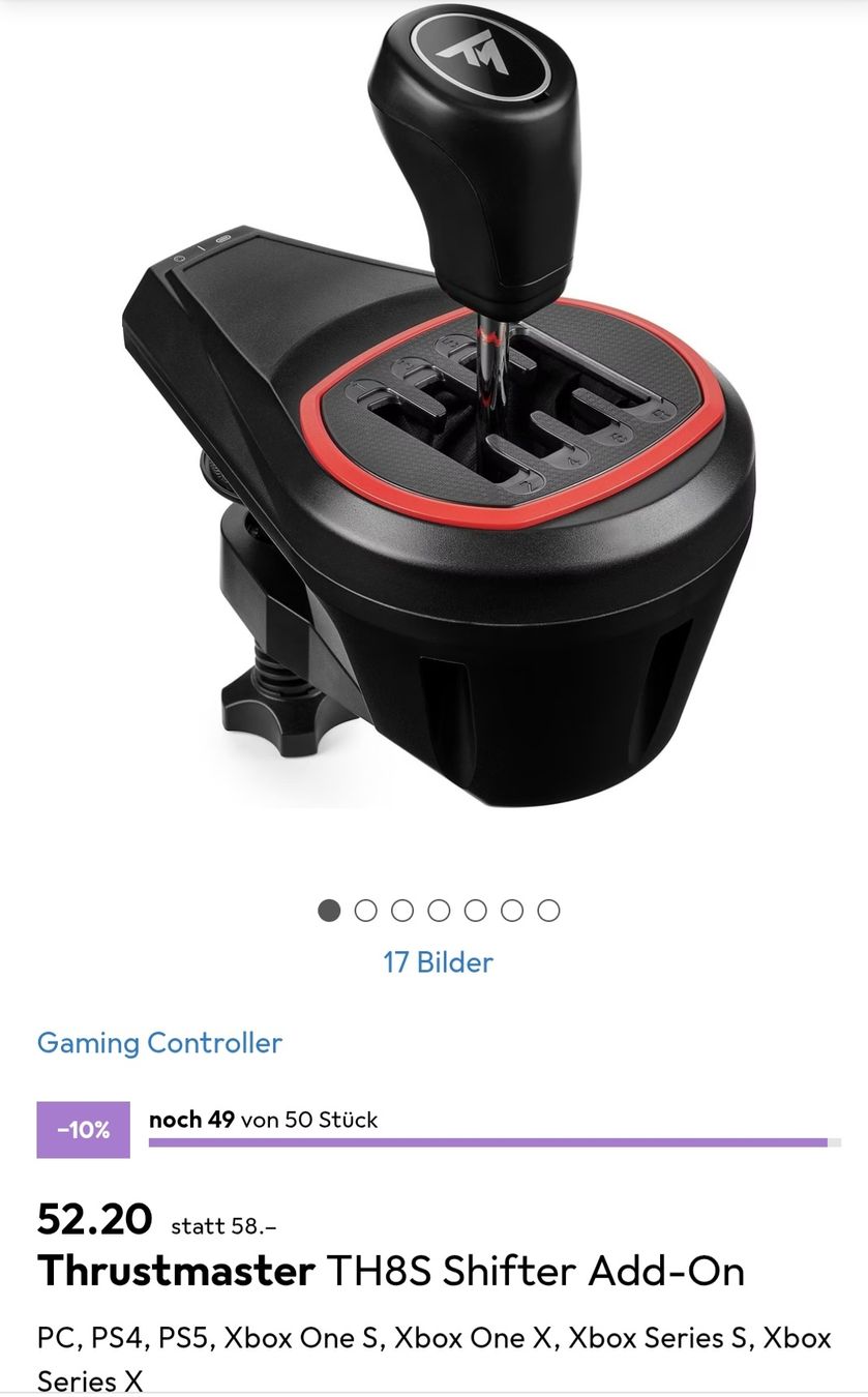 Logitech Controller: Logitech G29 Driving Force + Thrustmaster TH8S Shifter ALL 1 – Nuovo (secondo la descrizione) da Winterthur venduto da md.mAkf 4
