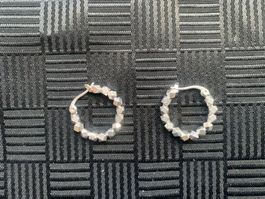 Elegante Silber Creolen Ohrringe, neu