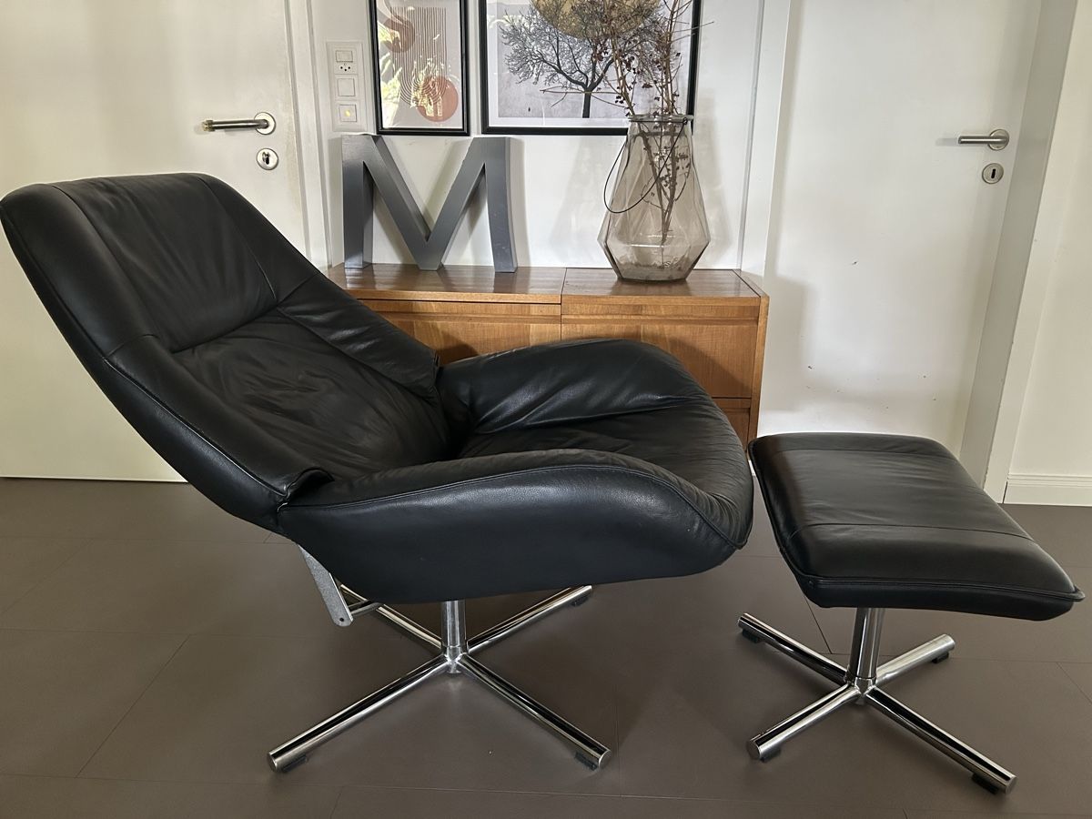 Interio Poltrone: Ledersessel von Interio "Brighton" mit Fussablage – Usato da Uetendorf venduto da REhome 4