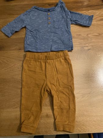 Baby Set Smile gestreift Baumwolle blau braun Grösse 56