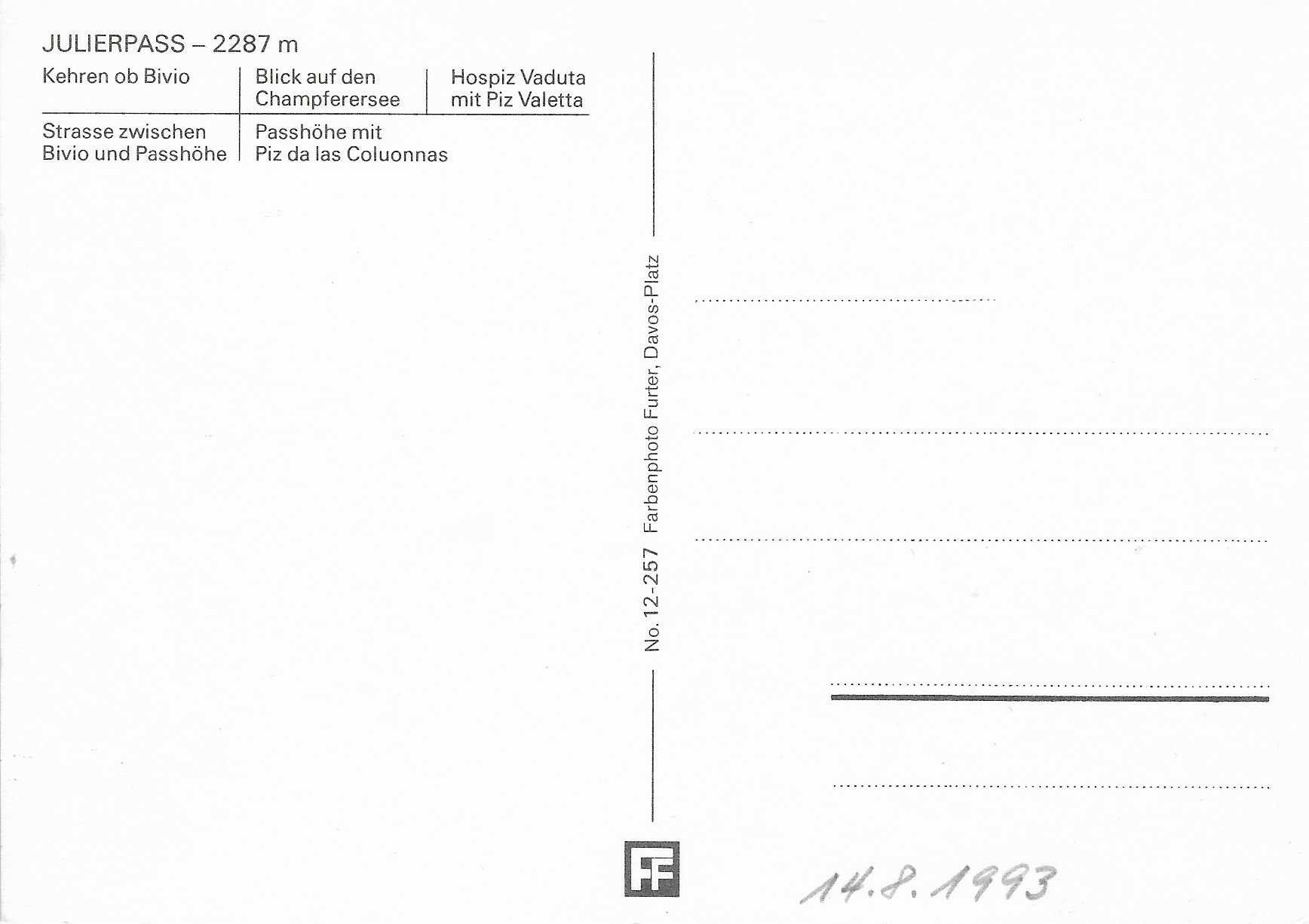 Cartes postales: Julierpass GR – Neuf (Voir description) à Rothrist par Stranglehold 1