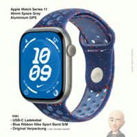 Apple Watch Series 11, GPS 46mm, Alu Grey, Nike Sportarmband