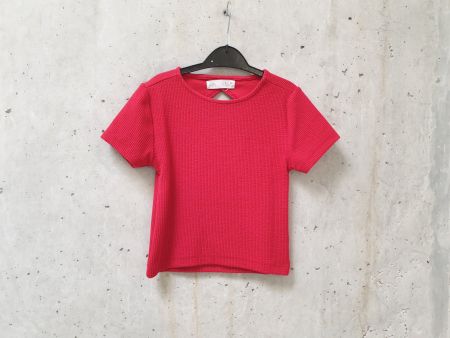 T-shirt court Zara, rouge, fille, taille 122