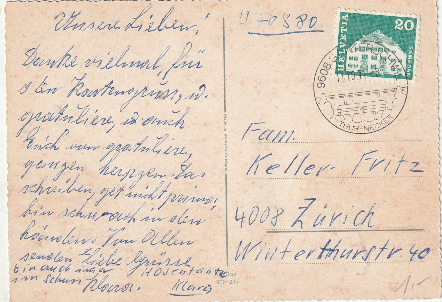 Cartes postales: Blumenkarte – D'occasion à Lumbrein par made02 1