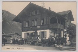 1913: LENK - ZWEISIMMEM POST vor Postbüro in LENK+belebt !