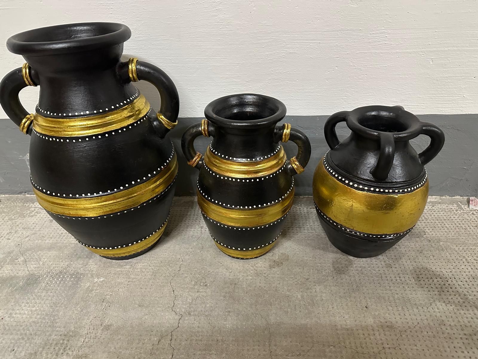 Töpfe: Set mit 3 Töpfen / Gold Schwarz / Ton – Gebraucht aus Gipf-Oberfrick von nobi97 9
