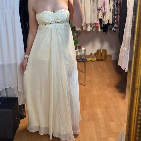 Vintage Maxi Kleid Creme S/M