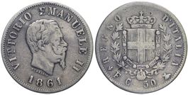 Italien, 50 Cents 1861 Firenze