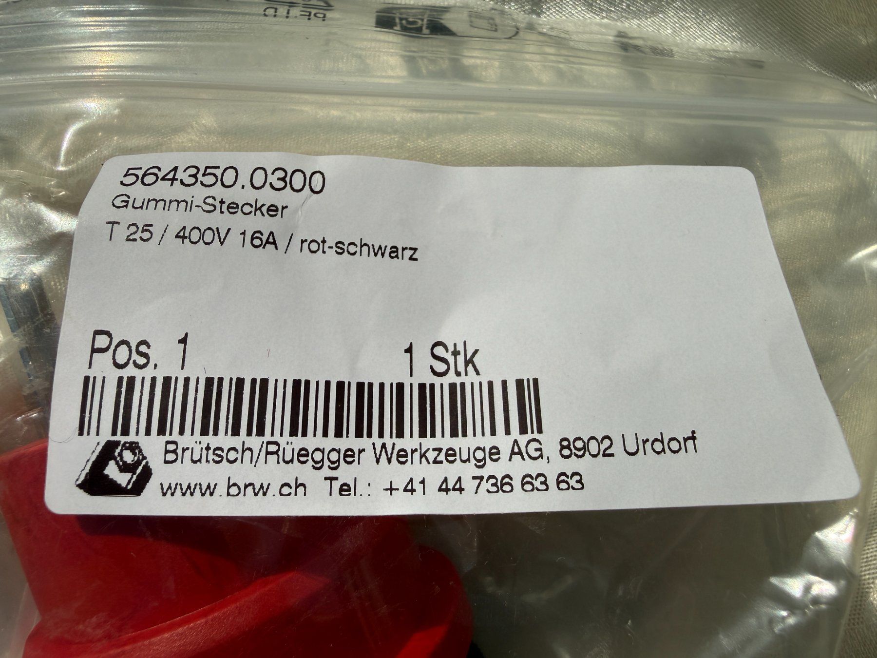 Spine: Brütsch Rüegger Gummi Stecker T25 400V 16A – Nuovo e nell'imballaggio originale da Vacallo venduto da cri_229f 1