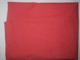 Baumwollstoff rot mit weissen Pünktli