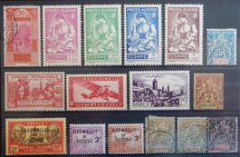 Frankreich Kolonien Lot mit alten Werten IV