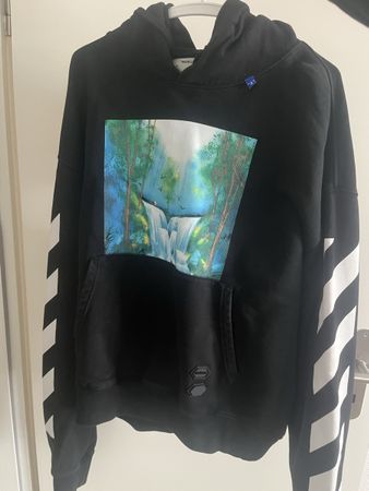 Off-White Hoodie Waterfall Diagonal Print, Grösse L