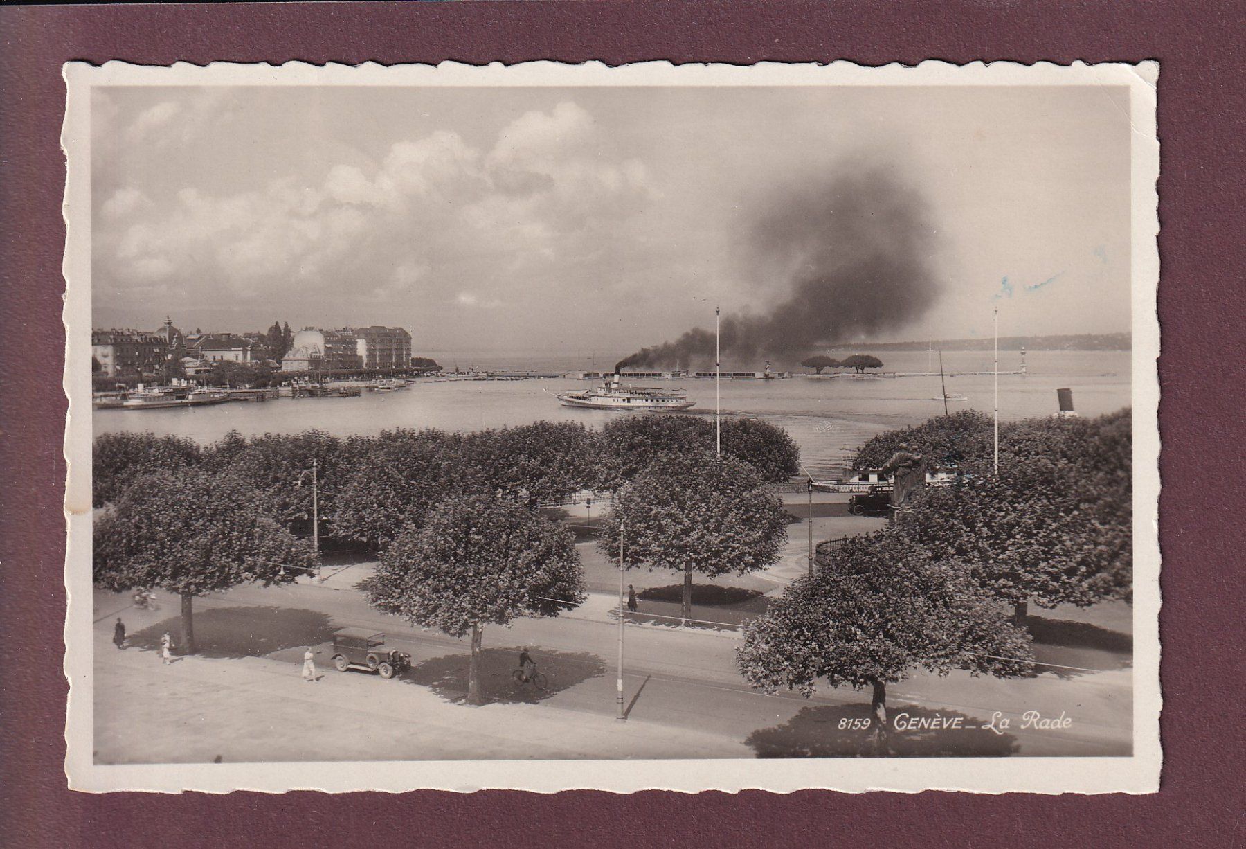 Cartoline postali: GENEVE - La rade - 1939 - Bateau CGN – Usato da Pully venduto da nicecards