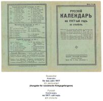 Kriegsgefangenenkalender 1917 Russisch Russland